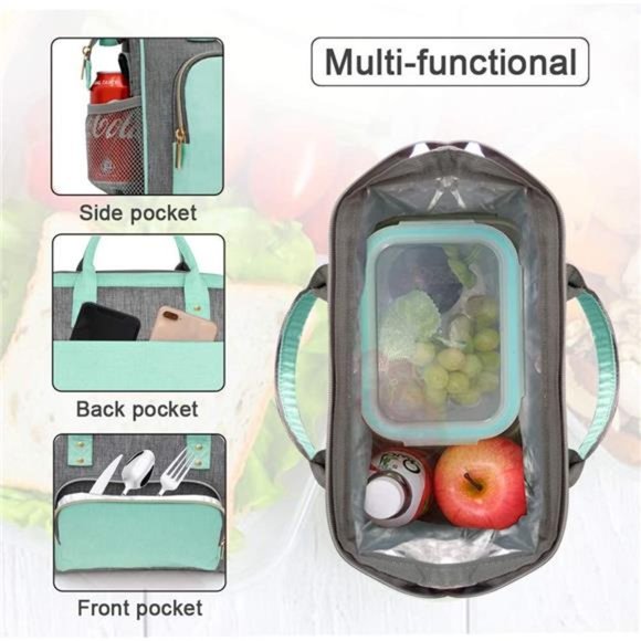 Lunch Box for Women, Insulated Lunch Bag, Large Tote bags, Leak Proof Lunch - Picture 5 of 6